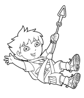A coloring page of go diego go